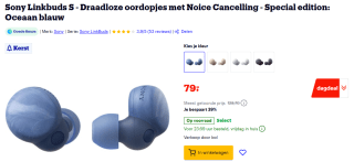 Sony LinkBuds S oordopjes voor €79 bij Bol
