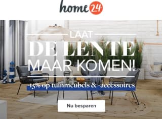 15% korting op heel veel outdoormeubels en -accessoires bij Home24