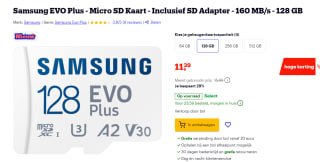 Samsung EVO Plus microSD 128GB voor €11,39 bij Bol