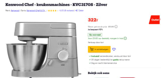 Kenwood Chef - keukenmachine KVC3170S zilver voor €322 bij Bol