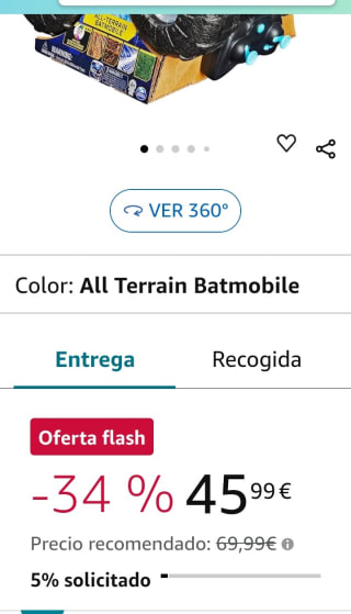 Batman Coche Teledirigido Batmovil por 45,99€.