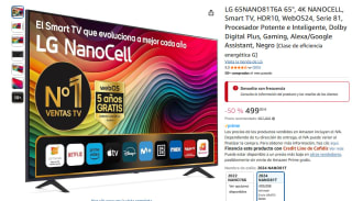 LG 65NANO81T6A 65", 4K NANOCELL, Smart TV, HDR10, WebOS24 por 499€