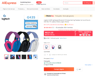 Headset da Logitech, modelo G435 - R$ 221,05