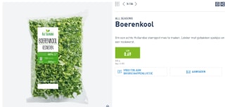 Boerenkool 300 gram voor €0,69 bij de Aldi