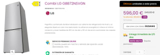 Frigorifico Combi LG GBB72NSVGN por 566€