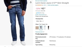 Levi's 513™ SLIM STRAIGHT - Slim fit jeans voor €45 bij Amazon