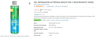 Gel reparador after sun reductor y reafirmante 200ml por 2,68€