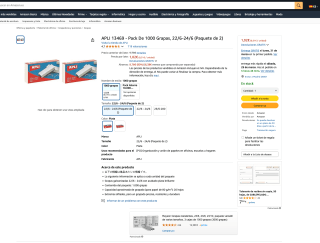 APLI 13469 Pack 1000 Grapas 22/6-24/6 (Paquete de 2) por solo 1,02€