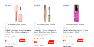 Tot 60% korting op make-up en skincare van Maybelline New York, L’Oréal Paris en meer bij Bol