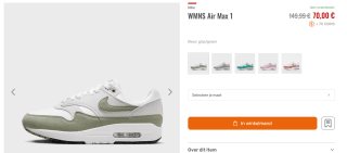 Nike Air Max 1 voor €70 bij Snipes