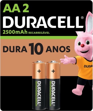 Pilha Recarregável AA da DURACELL com 2 Uni - R$ 39,90
