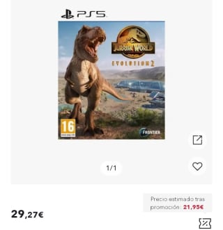 Jurassic World Evolution 2 Playstation 5 por 20,49€.