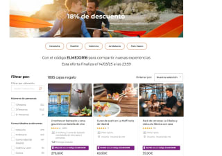 Experiencias con descuento del 18% desde Smartbox