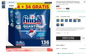136 pastillas Finish Powerball Quantum por 19,19€