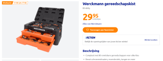 Werckmann gereedschapskist 80-delig voor €29,95 bij de Action