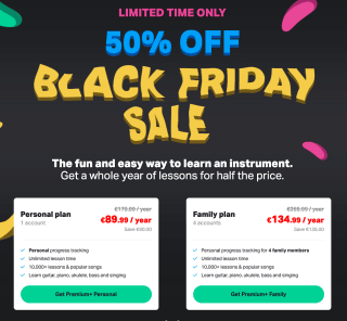 [BlackFriday] Yousician Premium+ met 50% korting