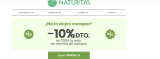 10% descuento en la web de Naturitas