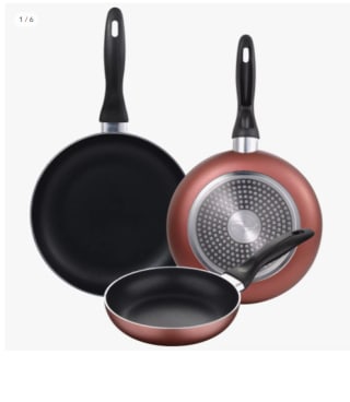 Juego de 3 sartenes de 16,20 y 24cm de aluminio prensado colección Paradise por 9.34€