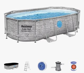 Piscina Bestway Power Steel Diseño Piedra 427x250x100cm Depuradora Cartucho 2.006 L/H Cobertor y Escalera por 389€ (cuenta nueva 377€)