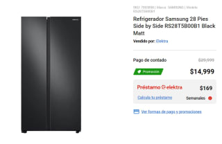 Refrigerador Samsung RS28T5B00B1 por $14,999 en Elektra