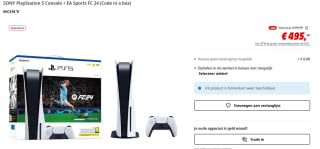 PlayStation 5 Console + EA Sports FC 24-bundel (PS5) Voucher voor €495 bij de Mediamarkt
