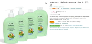 Jabón de manos de oliva, 4 x 500 ml por 3.69€