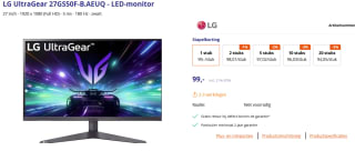LG UltraGear 27GS50F-B - Full HD Gaming Monitor - 180Hz - 27 inch voor €99 bij Azerty