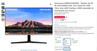 Samsung LU28R552UQPXEN Monitor de 28" 4K UHD Panel IPS, HDR, 75Hz, 4ms por 199€