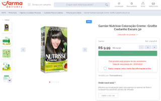 Garnier Nutrisse Coloração Creme - R$ 9,99