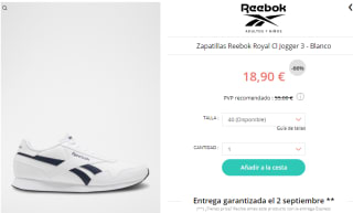 Calzado Reebok desde solo 9,50€