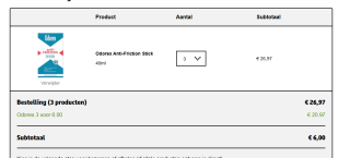 3 stuks Odorex Anti-Friction Stick 40ml voor €6 bij Kruidvat.