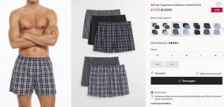 Set van 5 geweven katoenen boxershorts voor €9,99 bij H&M