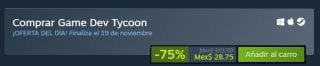 Game Dev Tycoon con rebaja en Steam