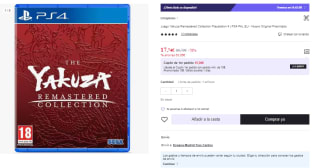 Juego The Yakuza Remastered Collection PS4 por 17.74€ (Cuenta Nueva 10.62€)