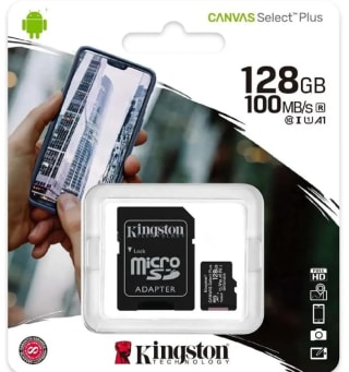 Kingston Tarjeta de Memoria Micro SD, Canvas Plus 128GB, por solo 5,7€