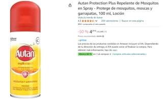 2 Botes de Autan Protection Plus Repelente de Mosquitos en Spray 100ml por 6€