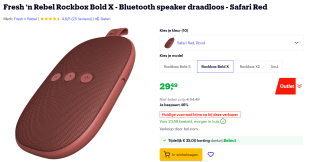 Fresh ‘n Rebel Rockbox Bold X - Bluetooth speaker draadloos - Safari Red voor €29,49 bij Bol.com