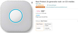 Nest Protect 2e Gen battery voor €89 bij Amazon.nl