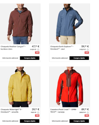 Recopilación de Chaquetas Columbia desde 19.99€ en Privalia