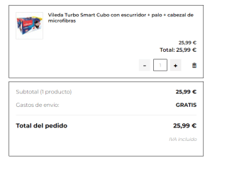 Vileda Turbo Smart Cubo con escurridor + palo + cabezal de microfibras por 25,99€