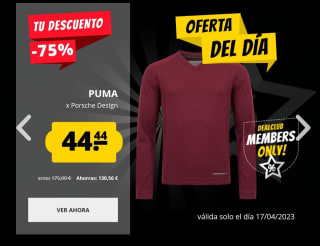 Sudadera Porsche marca Puma por 44,44€( socios)