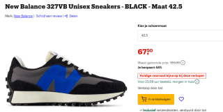 New Balance 327 sneakers zwart/blauw voor €67,50 bij Bol