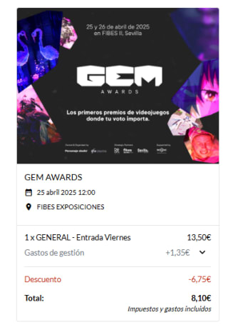 Oferta especial: GEM Awards al 50%