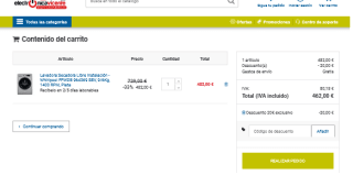 Lavadora Secadora Libre Instalación Whirlpool FFWDB 964369 SBV, 9/6Kg 1400 RPM por 462€