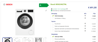 Bosch WGG246Z7NL Serie 6 wasmachine voorlader voor €691 bij Beterwitgoed