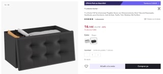 T-LoVendo Puff de almacenaje Plegable por 16,14€ (cuenta nueva por 8,07€)