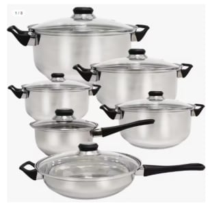 Batería de cocina Quttin Genova - 12 piezas de acero para inducción, duradera y resistente por 27.16€ (Cuenta Nueva 17.16€)