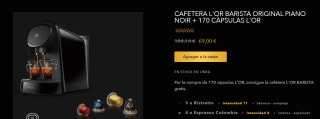 Cafetera L'or Barista + 170 capsulas por 69€