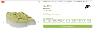 Nike Blazer Platvorm canvas dames sneakers voor €30,49 bij Oulet46