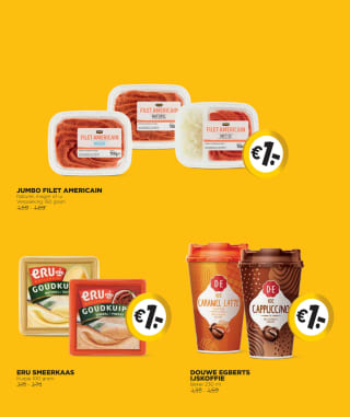 Jumbo actie de euro show 4 weken lang heel veel producten voor €1